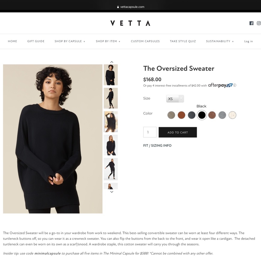 Vetta Oversized Cardigan Black
